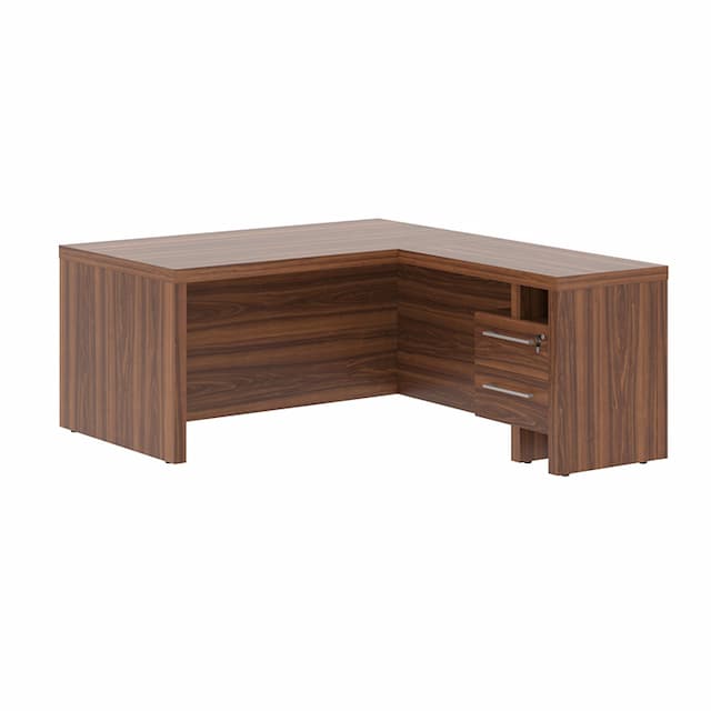 Стол руководителя с тумбой приставной Skyland ZCT 1619H.A(R) орех даллас 1600х1900х750 ZENN