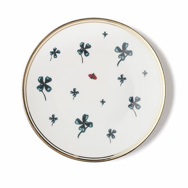 Тарелка 17 см Bitossi La Tavola Scomposta FTB00264 Quadrifoglio e Coccinella