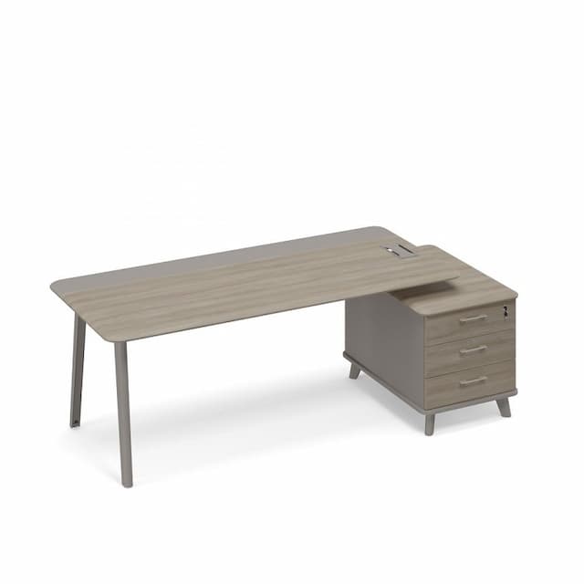 Стол правый комбинированный на тумбе малой (тип 1) Юнитекс ТМ М1 108 МП ВЛ/МП ВЛ мокко премиум (корпус) / вяз либерти (столешница, топ, фасад)