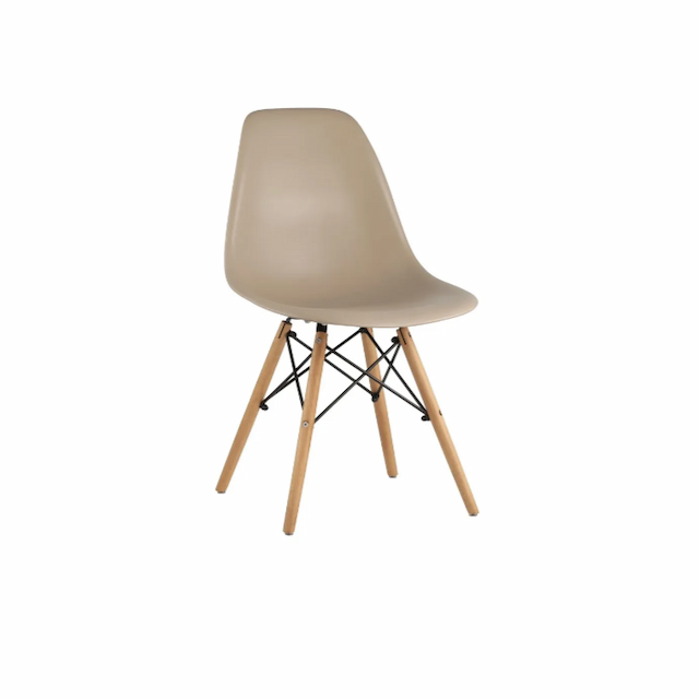 Стул пластиковый Клен Eames сгр022/5 собранный каркас (бежево-серый)