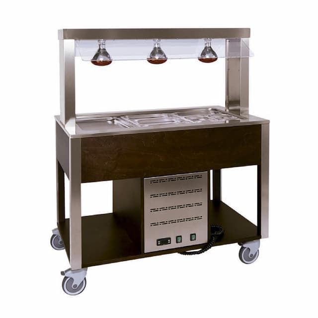 Стол Шведский тепловой (защитное стекло статичное, лампы) MetalCarrelli 6910.3L-R (дуб)